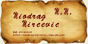 Miodrag Mirčević vizit kartica
